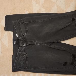PAIGE Verdugo Ultra Skinny Jeans in 'Black Fog Destroyed' size 25